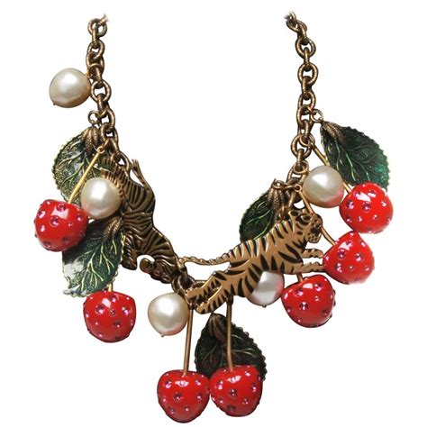 gucci cherry necklace|gucci necklace women.